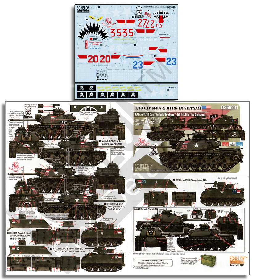 1/35 越战美国 M48 中型坦克, M113 装甲运兵车战术标记 - 点击图像关闭