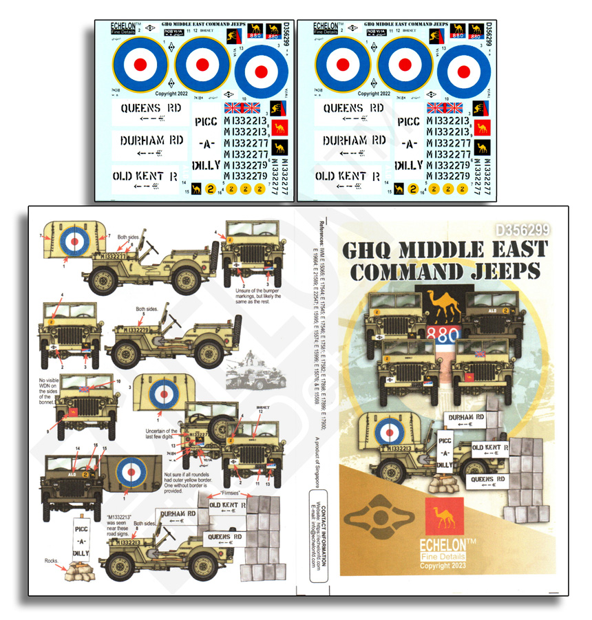 1/35 GHQ 中东司令部吉普车标记 1/35 GHQ 中东司令部吉普车标记