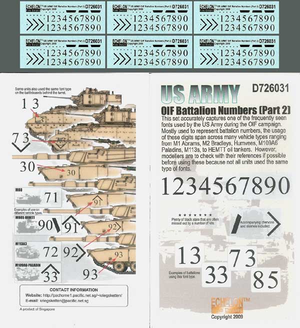 1/72 现代美国陆军营队标记数字 OIF(2)