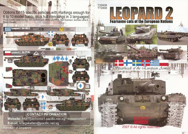 1/35 现代欧洲豹2主战坦克"丹麦, 芬兰, 瑞典, 挪威, 希腊, 波兰" - 点击图像关闭