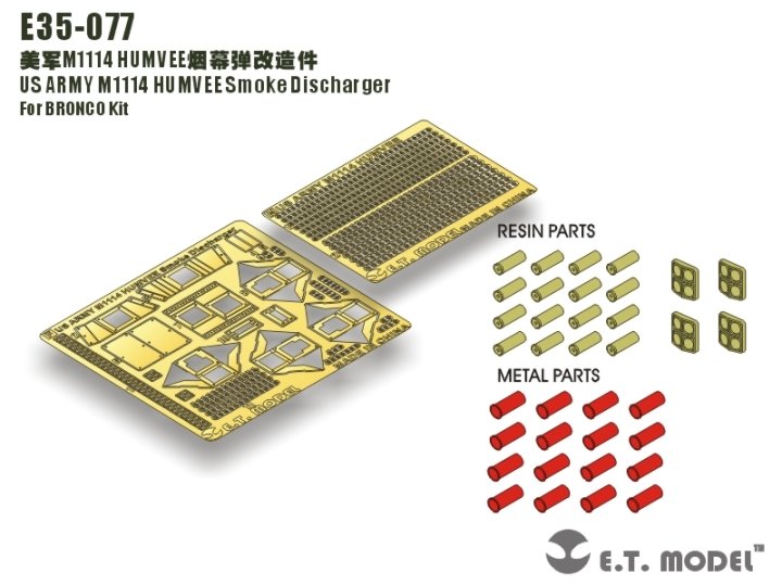 1/35 现代美国 M1114 悍马装甲车烟幕弹改造蚀刻片(配威骏)