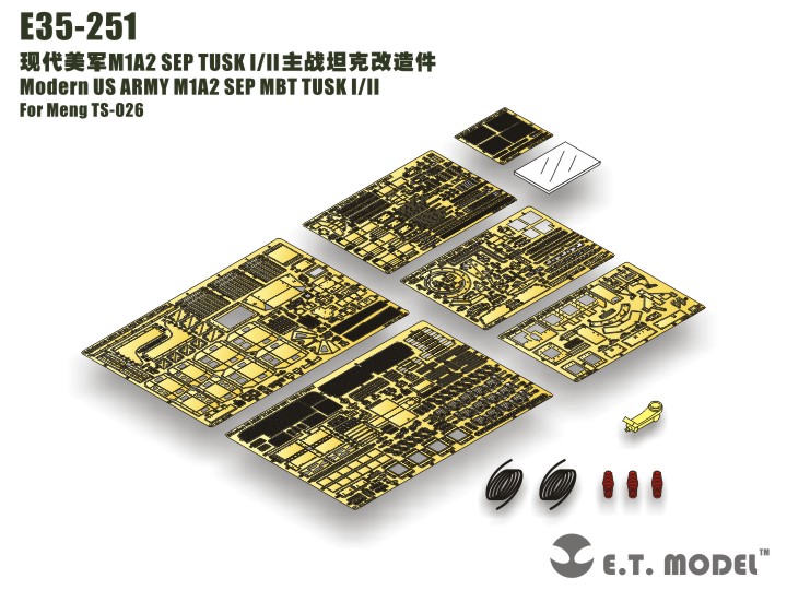 1/35 现代美国 M1A2 SEP TUSK I/II 艾布拉姆斯主战坦克改造蚀刻片(配Meng TS-026) - 点击图像关闭