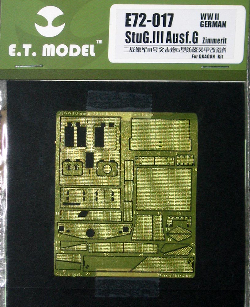 1/72 二战德国三号突击炮G型防磁装甲改造蚀刻片(配威龙)