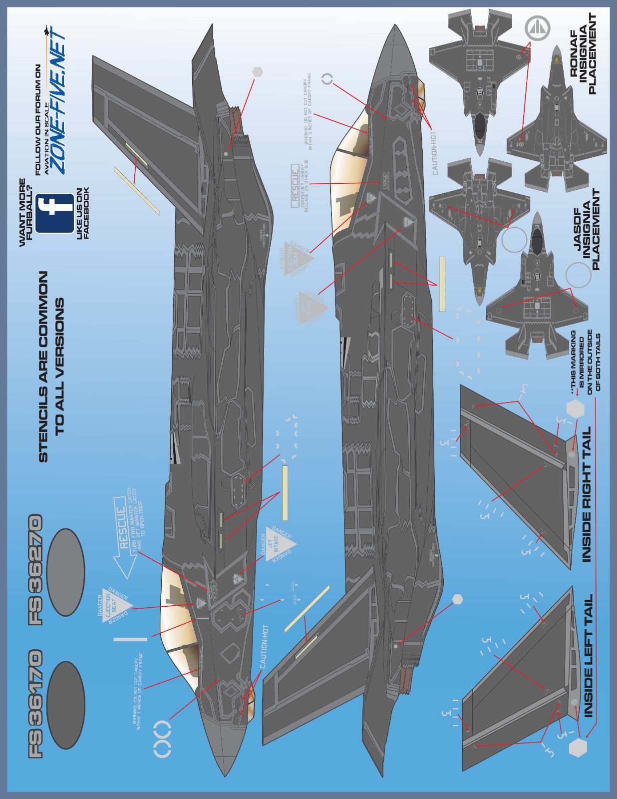 1/32 F-35A 闪电II战斗机标记