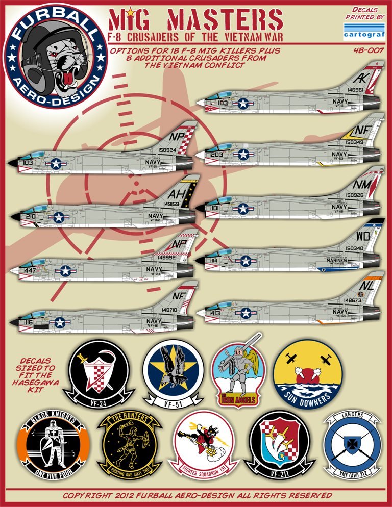 1/48 F-8 十字军战士战斗机"越南战争,米格大师"