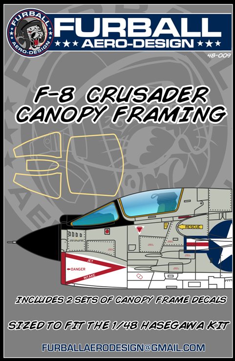 1/48 F-8 十字军战士战斗机座舱罩框架贴