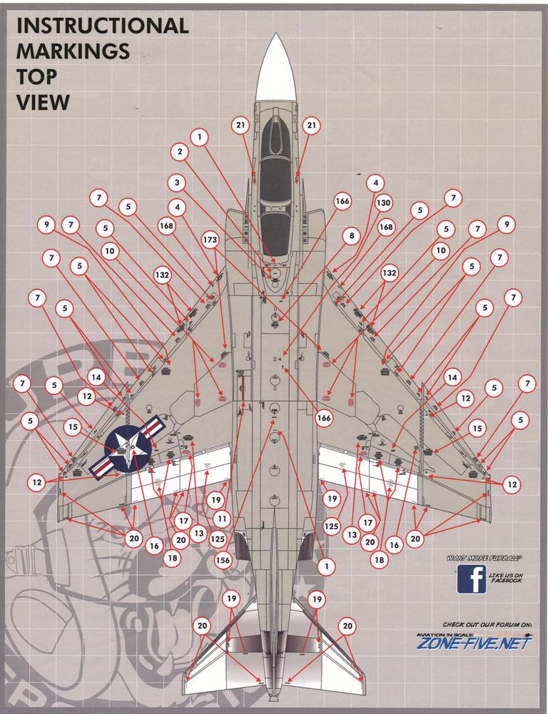 1/48 F-4B/N 鬼怪II战斗机机体警示标记
