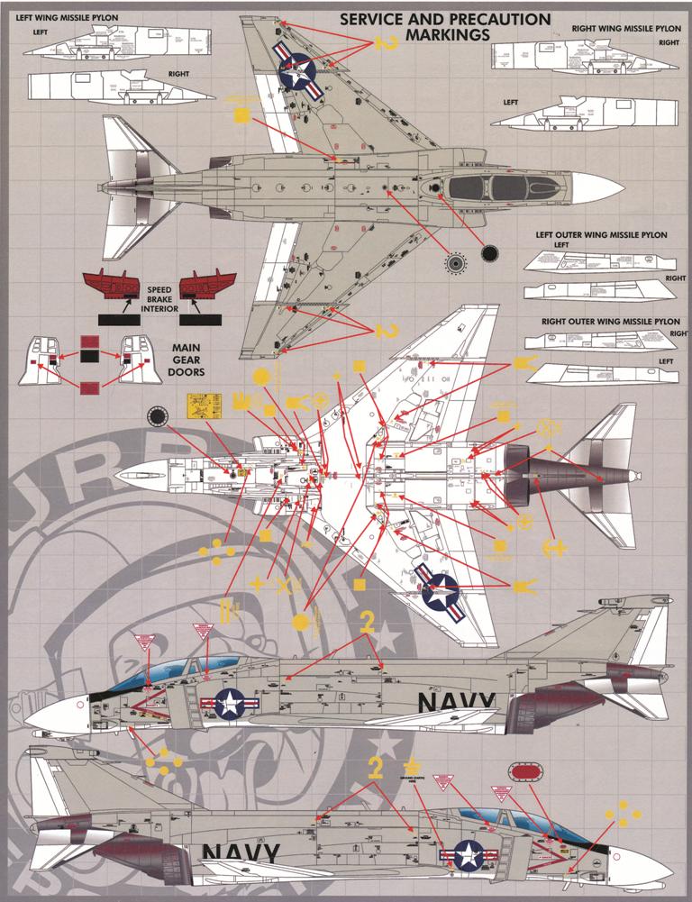 1/48 F-4B/N 鬼怪II战斗机机体警示标记 - 点击图像关闭