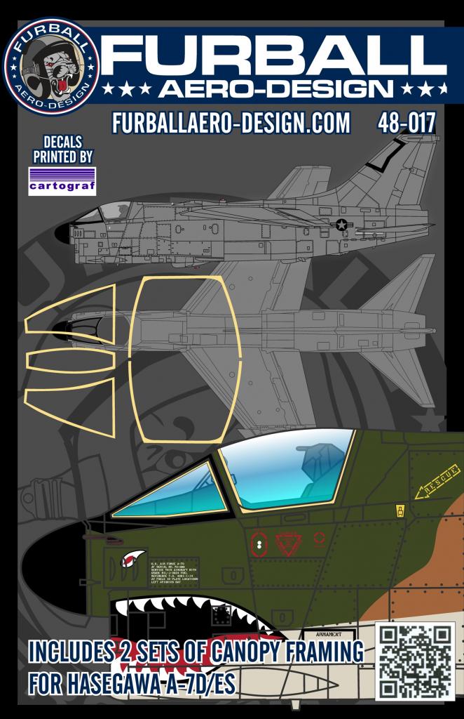 1/48 A-7D/E 海盗II攻击机座舱罩框架贴 - 点击图像关闭