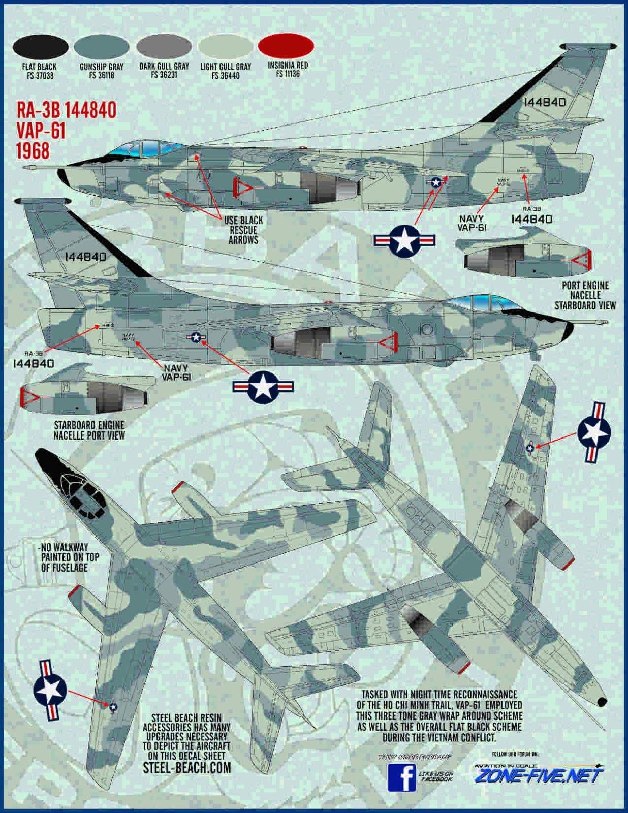1/48 A3D-1/A3D-2/A3B/RA-3B 空中勇士攻击机"虎鲸"(1)