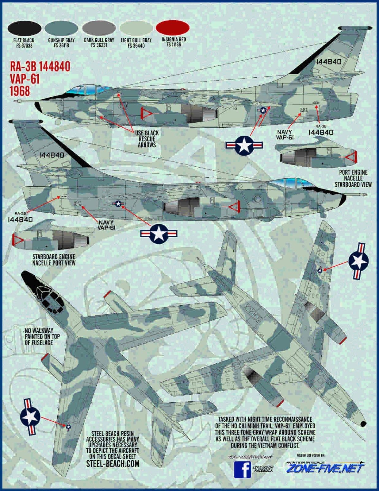 1/48 A3D-1/A3D-2/A3B/RA-3B 空中勇士攻击机"虎鲸"(1) - 点击图像关闭