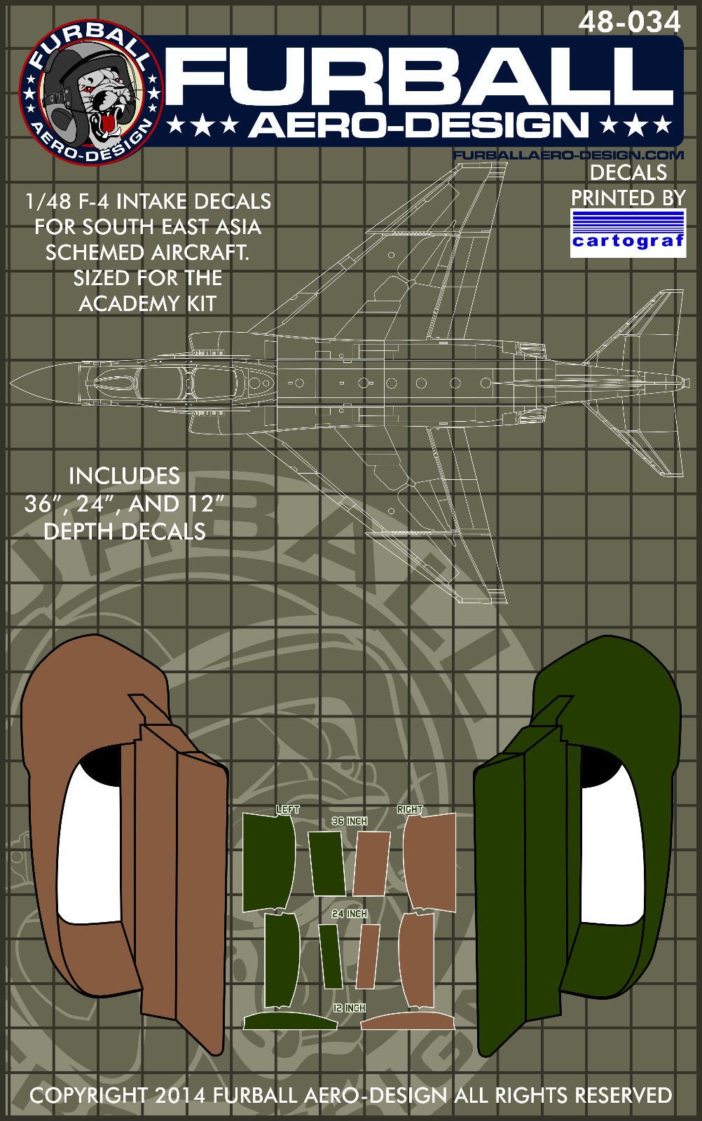 1/48 F-4 鬼怪II战斗机进气道东南亚迷彩贴纸