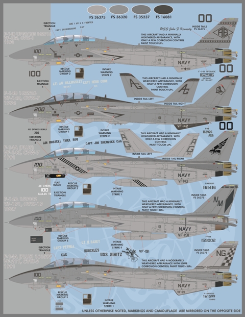 1/48 F-14A/B 雄猫战斗机"航空联队全明星"(2) - 点击图像关闭