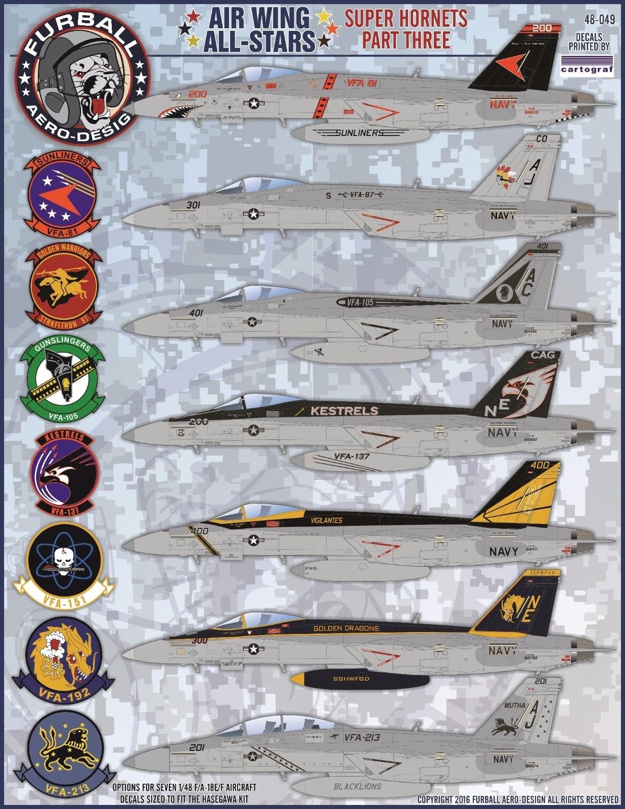 1/48 F/A-18E/F 超级大黄蜂战斗机"航空联队全明星"(3)