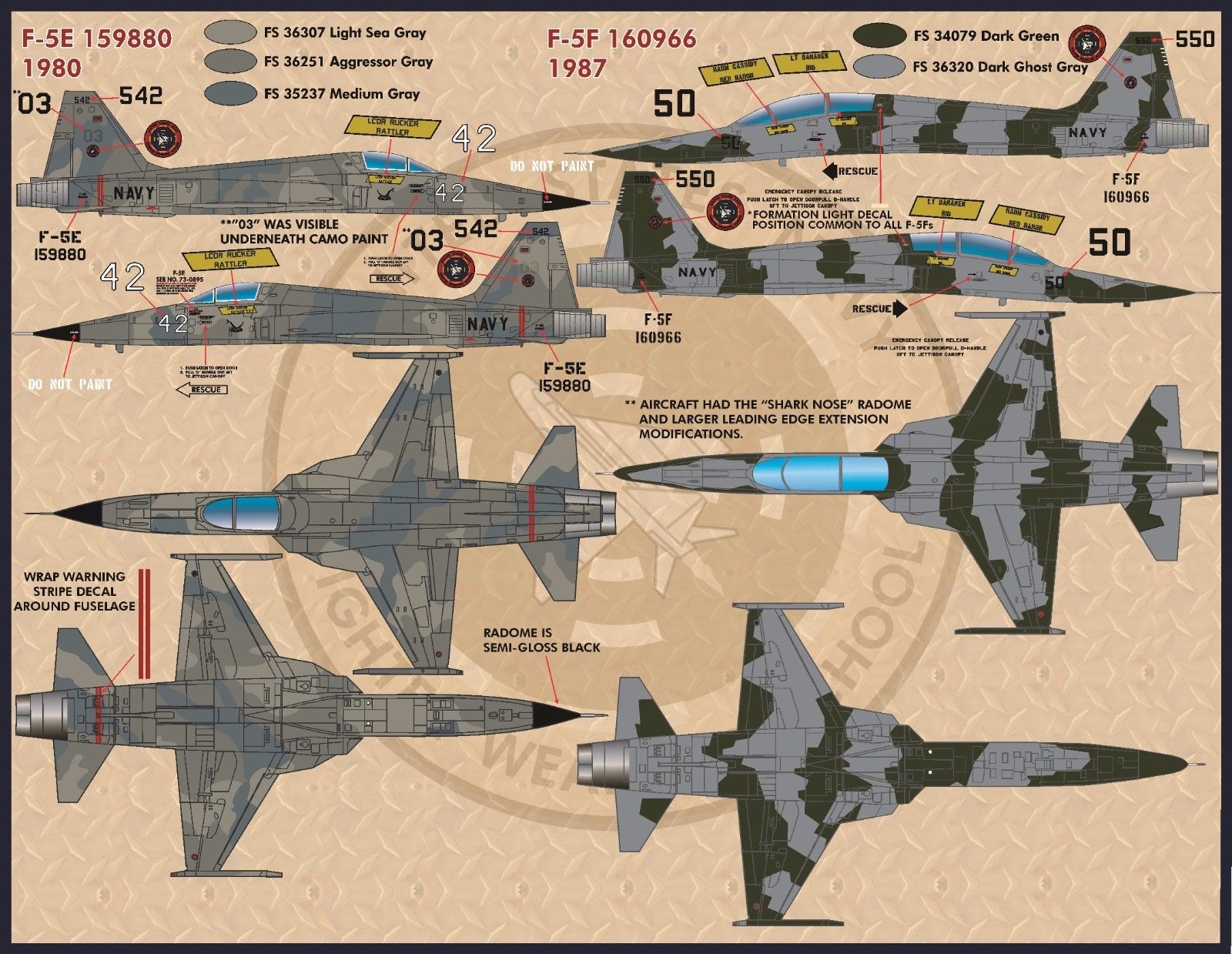 1/48 F-5E/F 虎II战斗机/T-38 禽爪教练机"Top Gun"