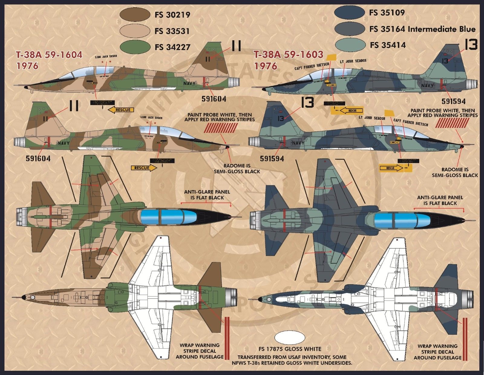 1/48 F-5E/F 虎II战斗机/T-38 禽爪教练机"Top Gun" - 点击图像关闭