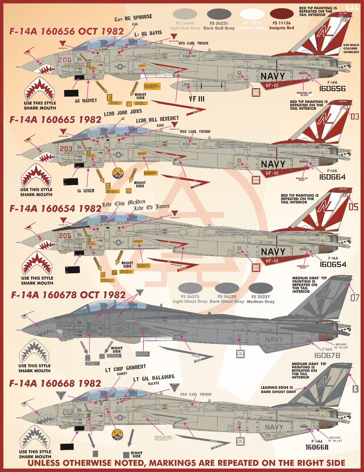 1/48 F-14A 雄猫战斗机"VF-111日落中队"