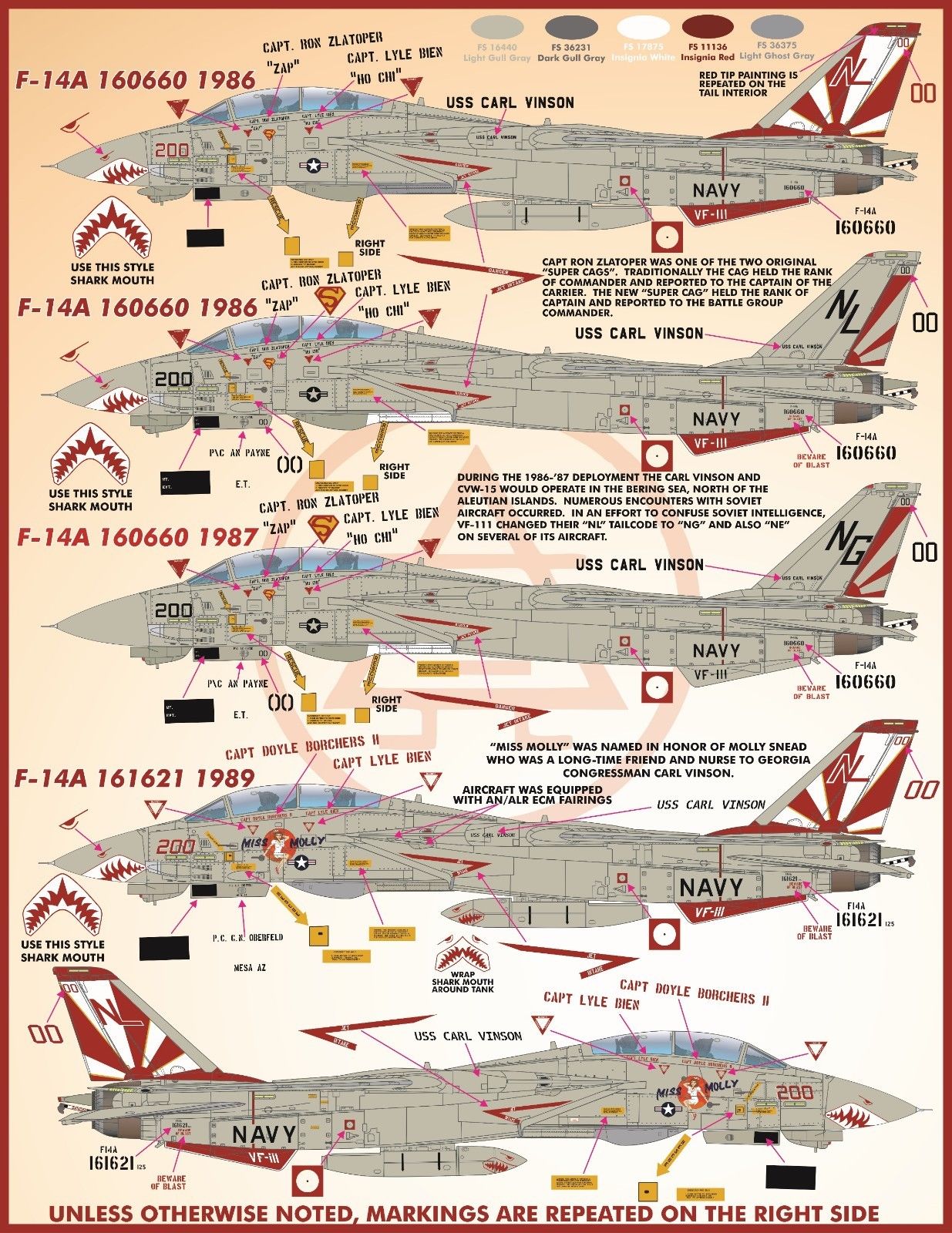 1/48 F-14A 雄猫战斗机"VF-111日落中队"