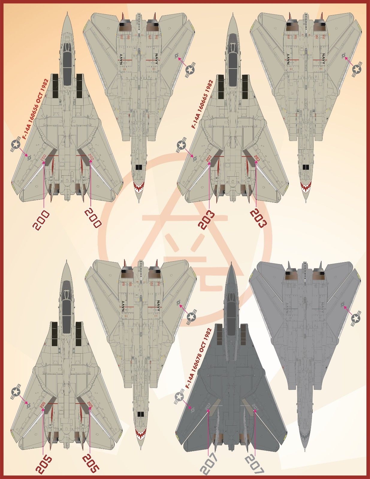 1/48 F-14A 雄猫战斗机"VF-111日落中队" - 点击图像关闭