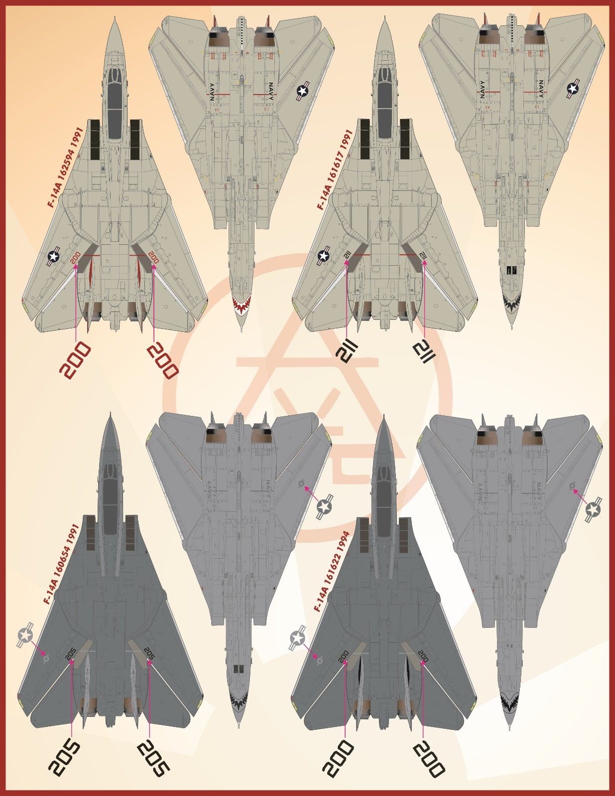 1/48 F-14A 雄猫战斗机"VF-111日落中队"