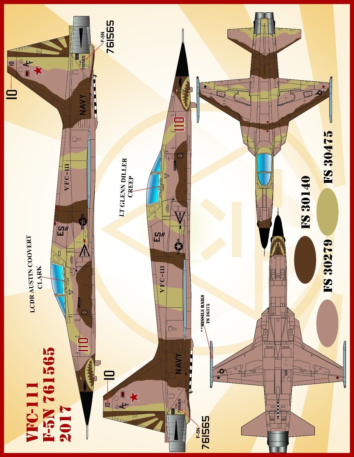 1/48 F-5N/F 虎II战斗机"VFC-111日落中队, 假想敌" - 点击图像关闭