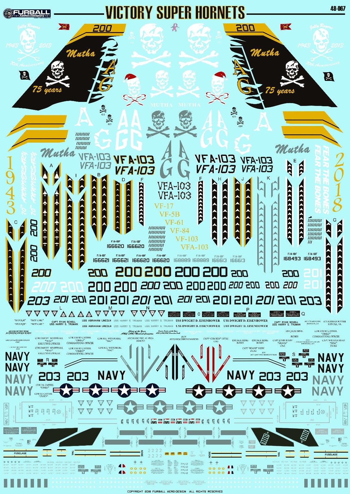 1/48 F/A-18F 超级大黄蜂战斗机"VFA-103骷髅中队胜利者"