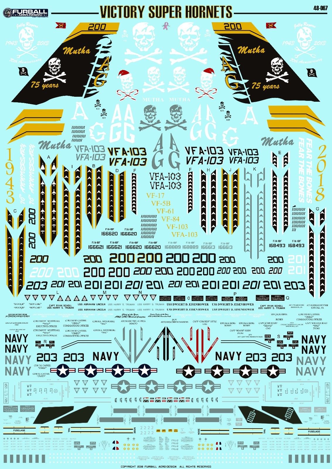 1/48 F/A-18F 超级大黄蜂战斗机"VFA-103骷髅中队胜利者"