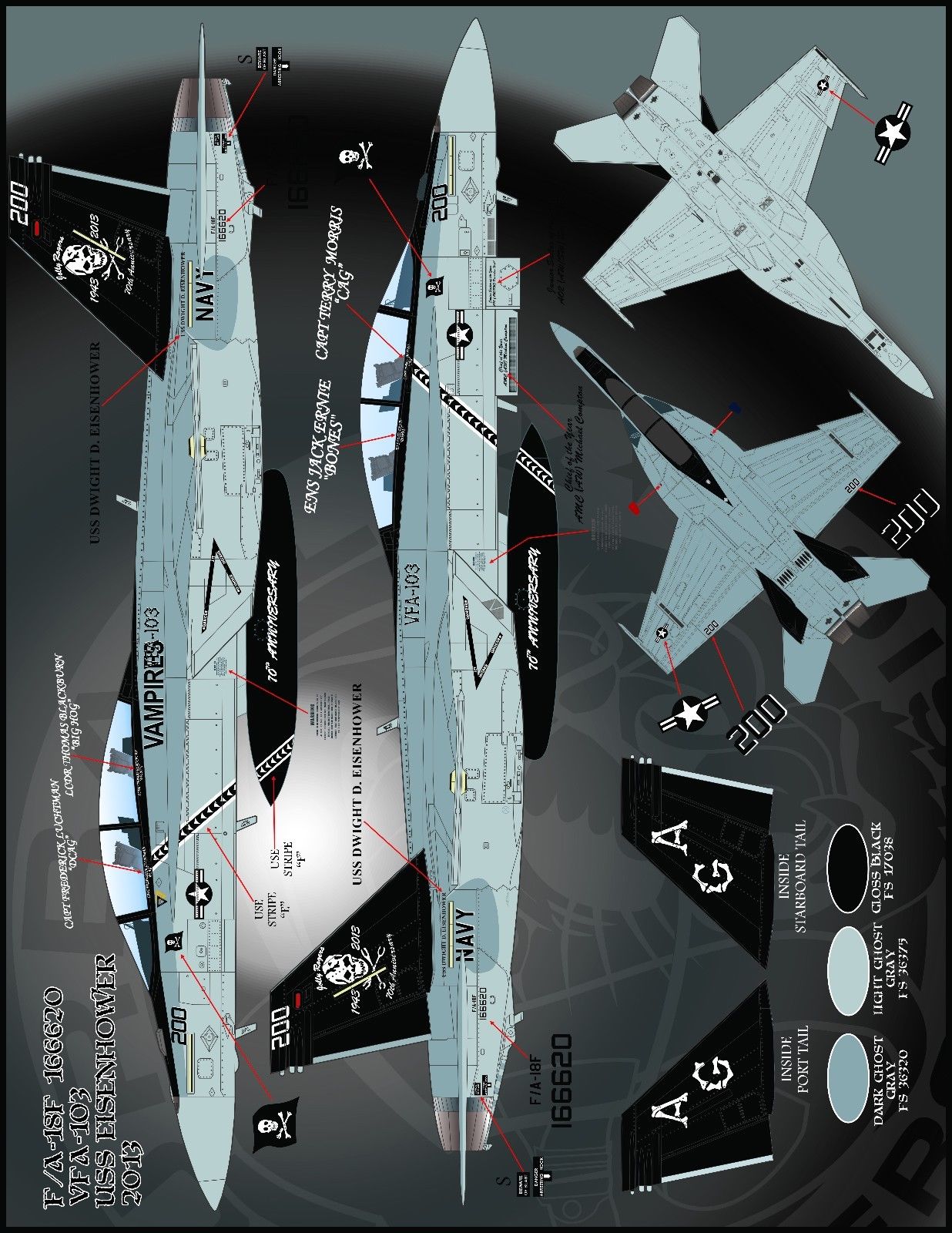 1/48 F/A-18F 超级大黄蜂战斗机"VFA-103骷髅中队胜利者" - 点击图像关闭