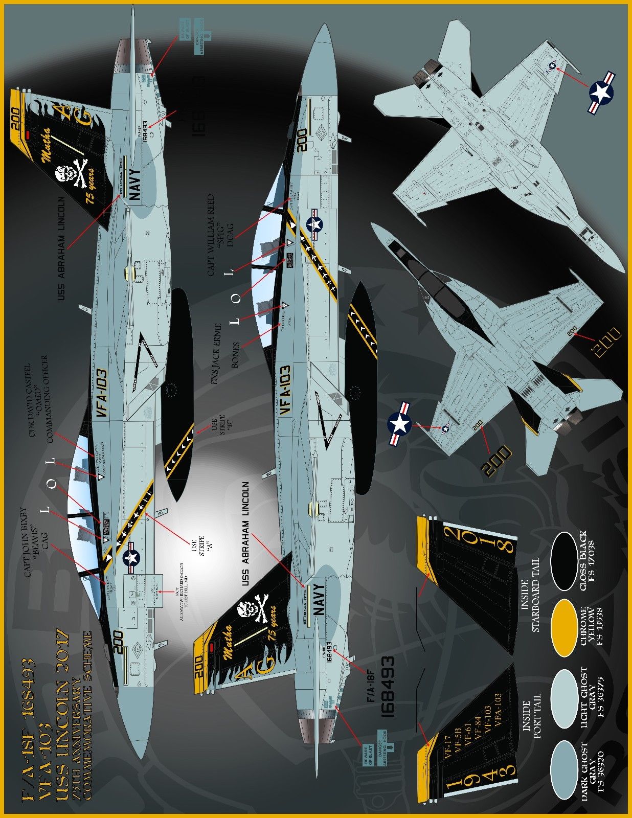 1/48 F/A-18F 超级大黄蜂战斗机"VFA-103骷髅中队胜利者"
