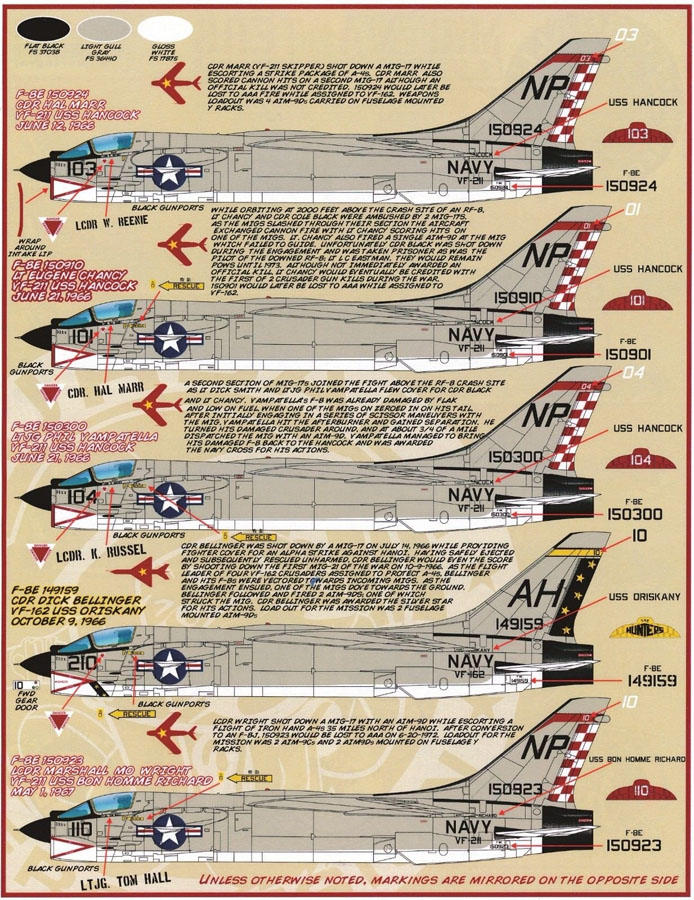 1/72 F-8 十字军战士战斗机"越南战争,米格大师"
