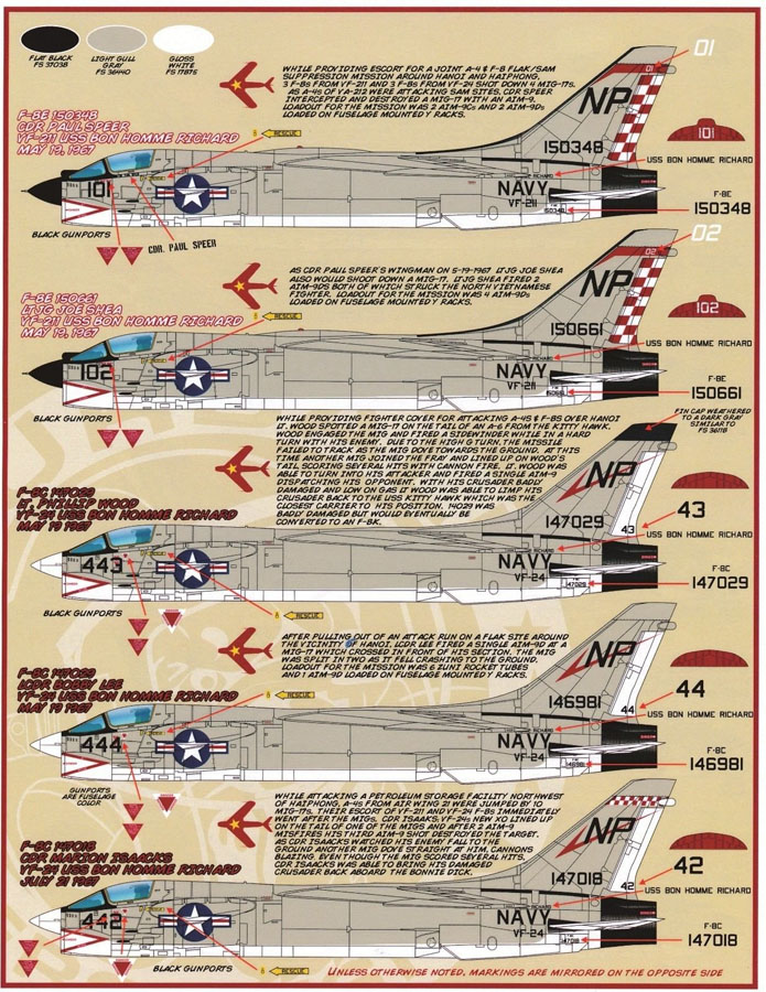1/72 F-8 十字军战士战斗机"越南战争,米格大师"
