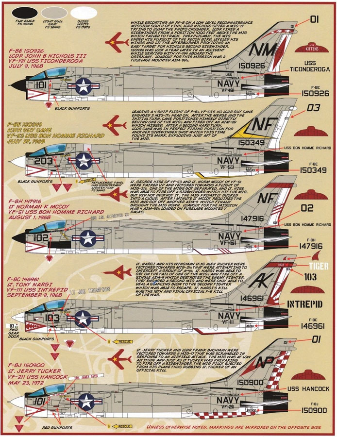 1/72 F-8 十字军战士战斗机"越南战争,米格大师"