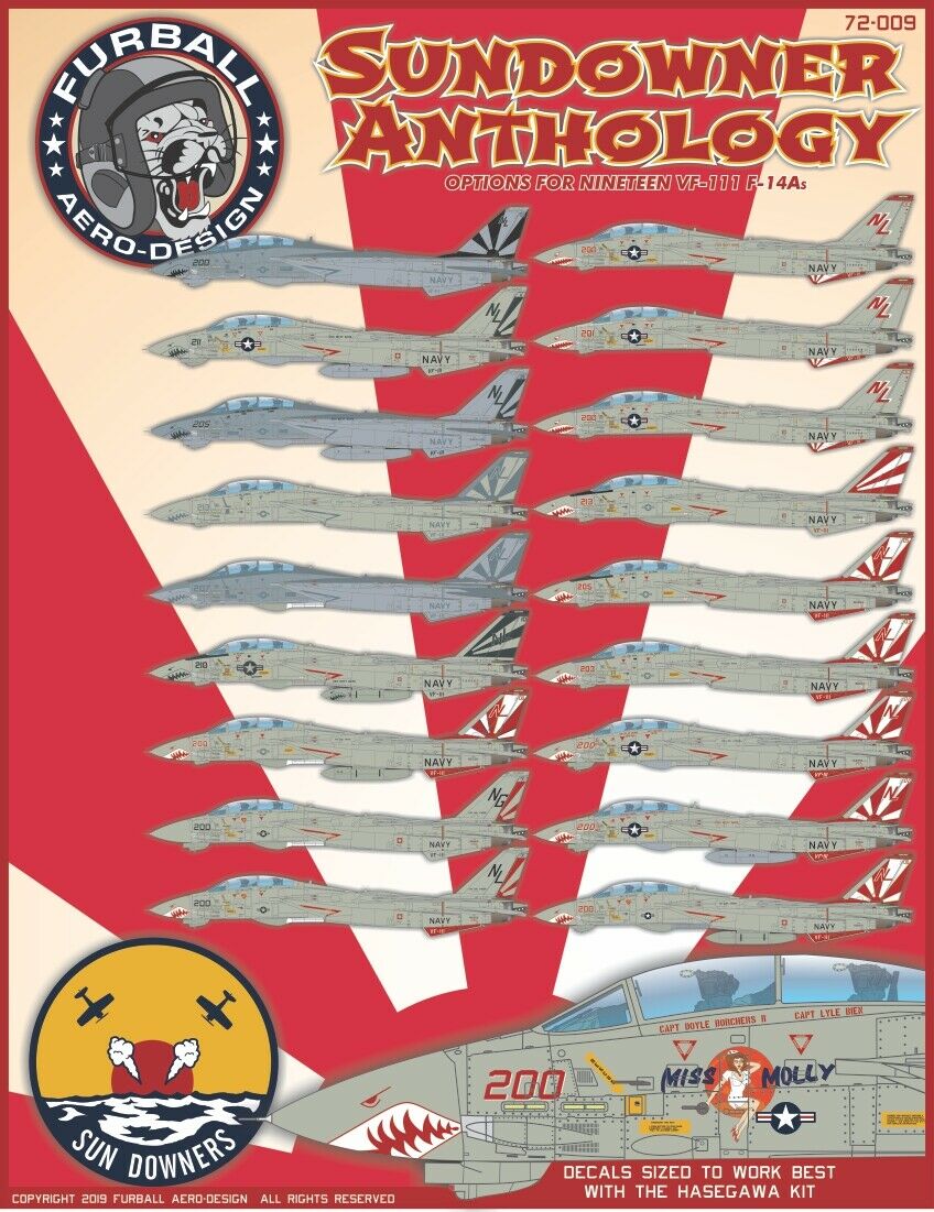 1/72 F-14A 雄猫战斗机"VF-111 日落中队"