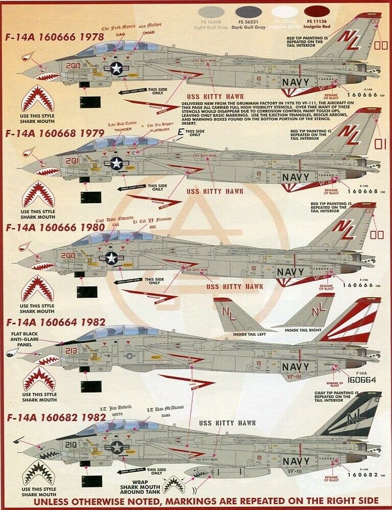 1/72 F-14A 雄猫战斗机"VF-111 日落中队"