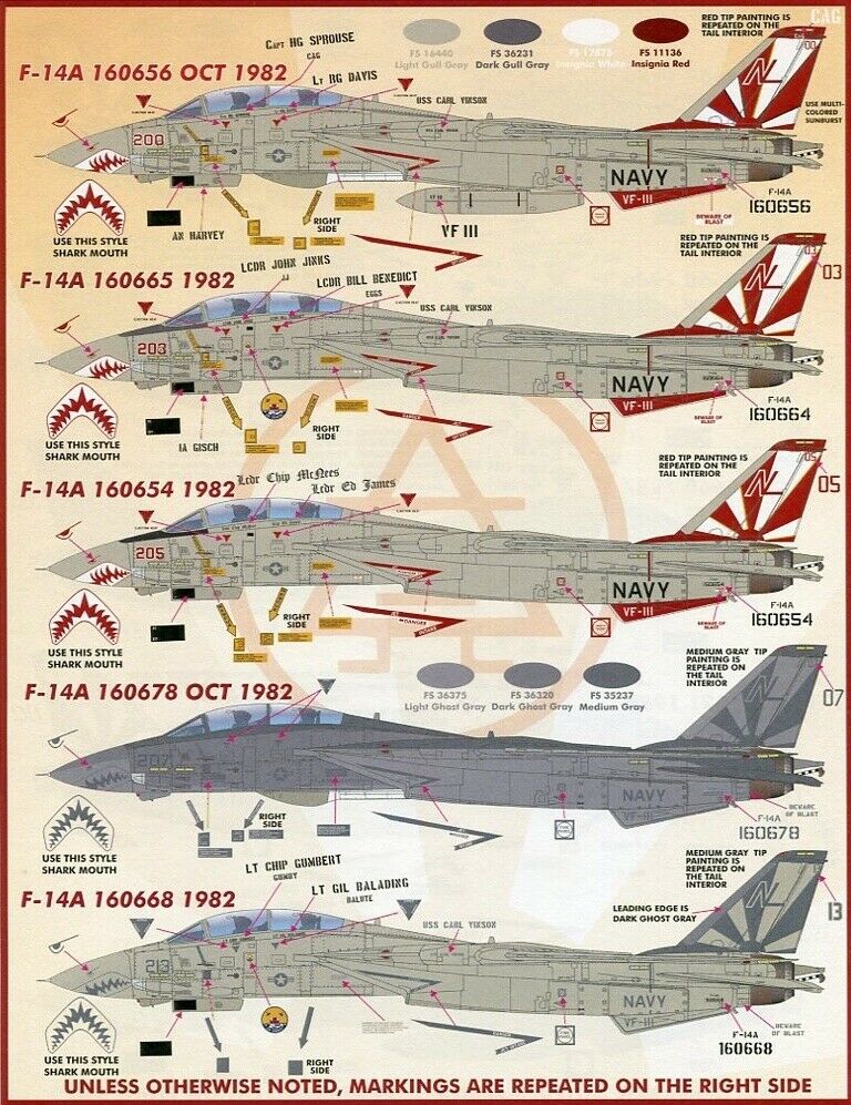 1/72 F-14A 雄猫战斗机"VF-111 日落中队"