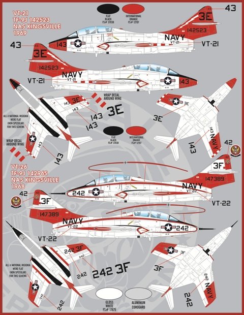 1/48 F9F-8T, TF-9J 美洲狮教练机