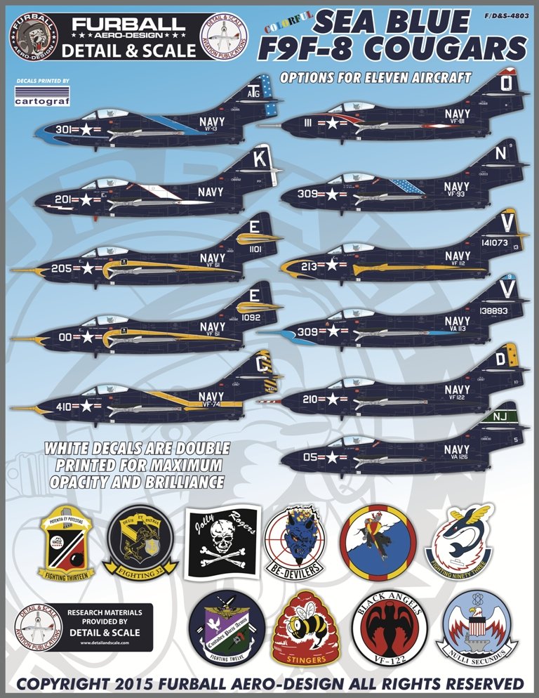 1/48 F9F-8 美洲狮战斗机"丰富多彩海蓝" - 点击图像关闭