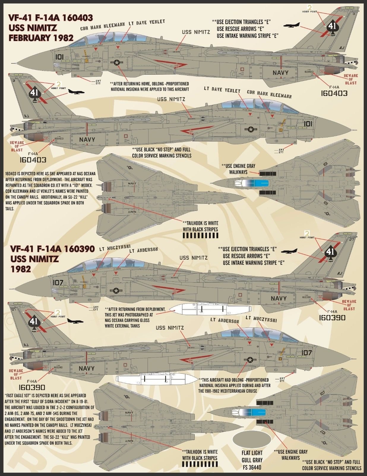 1/48 F-14A 雄猫战斗机"色彩与标记"(1) - 点击图像关闭