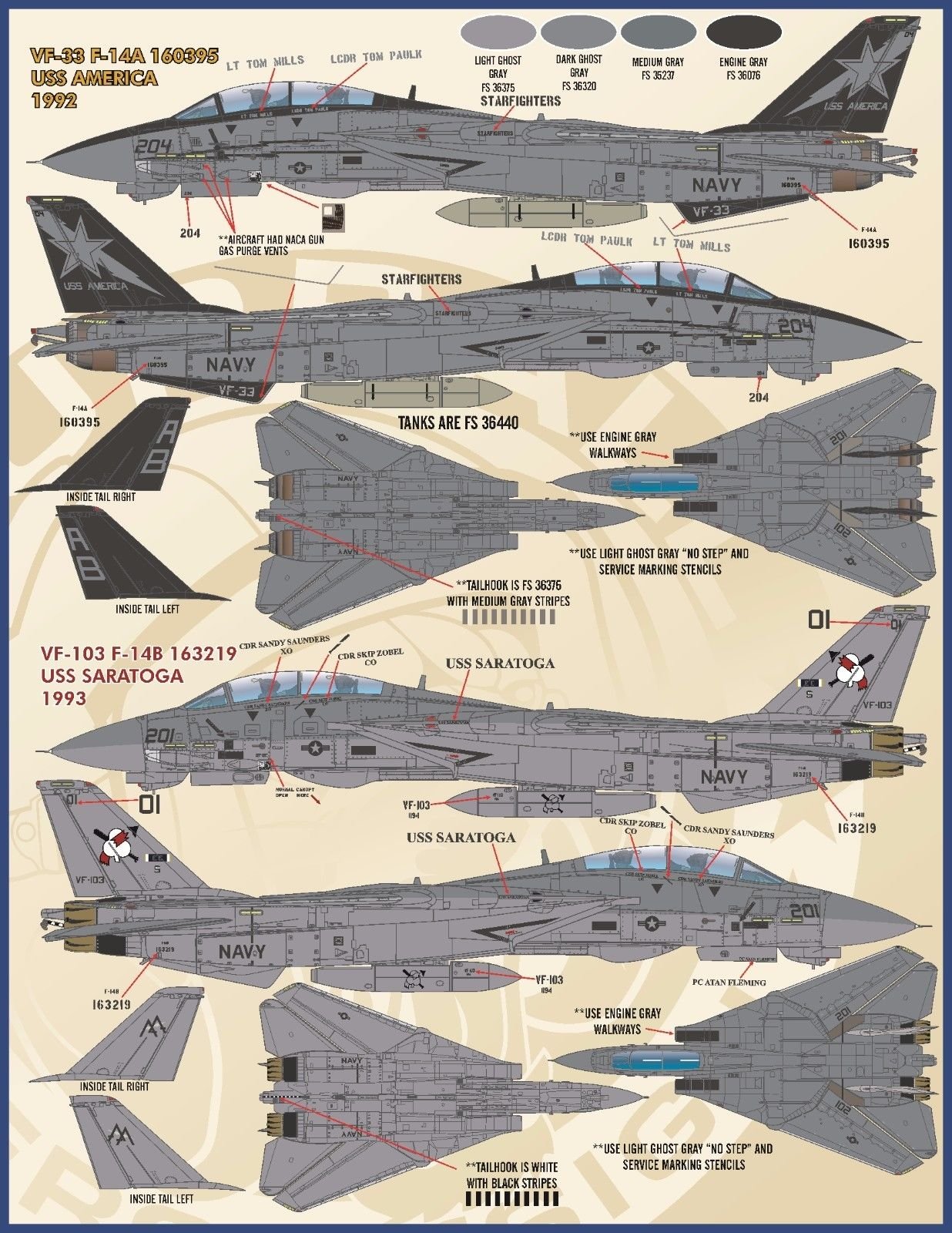 1/48 F-14A/B 雄猫战斗机"色彩与标记"(2) - 点击图像关闭