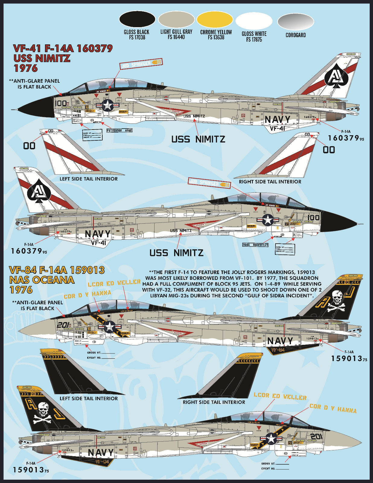 1/48 F-14A/B 雄猫战斗机"色彩与标记"(3) - 点击图像关闭