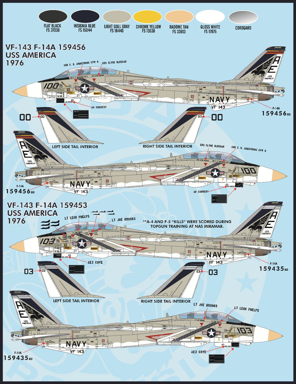 1/48 F-14A/B 雄猫战斗机"色彩与标记"(3) - 点击图像关闭