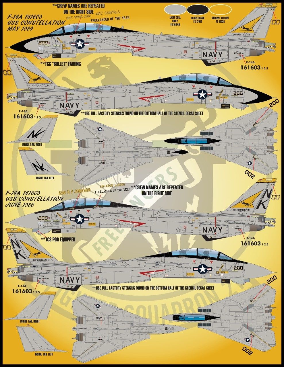 1/48 F-14A 雄猫战斗机"色彩与标记"(4) - 点击图像关闭