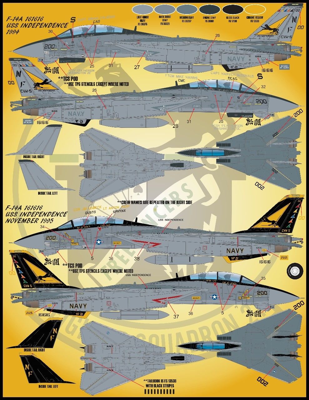 1/48 F-14A 雄猫战斗机"色彩与标记"(4) - 点击图像关闭