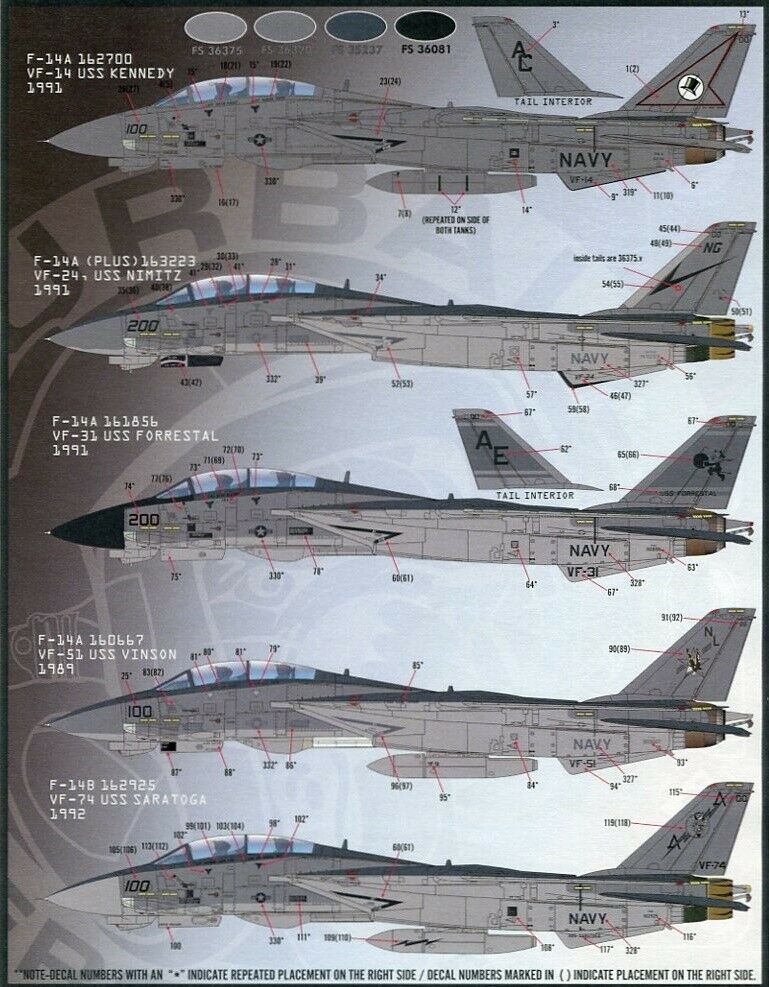 1/48 F-14A/B 雄猫战斗机"色彩与标记"(9)
