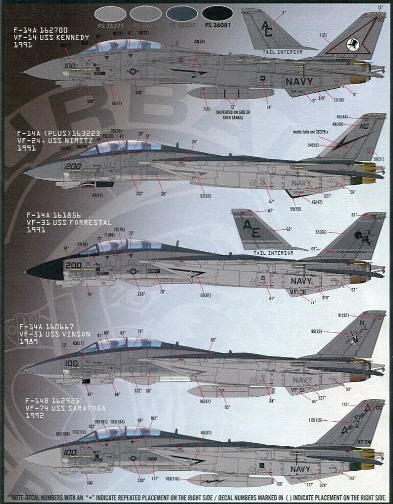 1/48 F-14A/B 雄猫战斗机"色彩与标记"(9) - 点击图像关闭