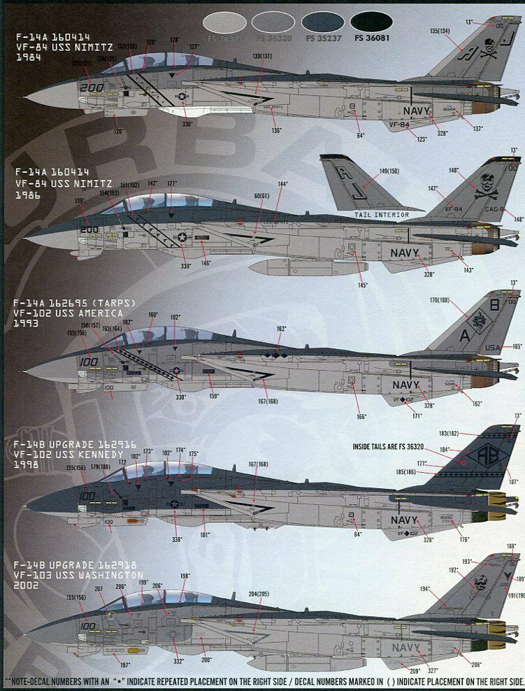 1/48 F-14A/B 雄猫战斗机"色彩与标记"(9) - 点击图像关闭