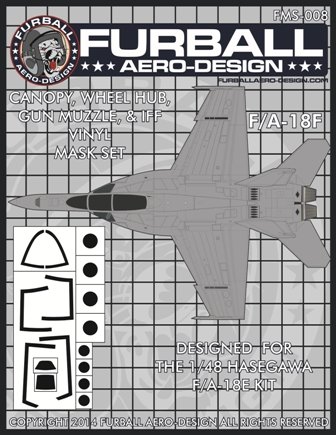1/48 F/A-18F 超级大黄蜂战斗机座舱罩遮盖贴纸(配长谷川)