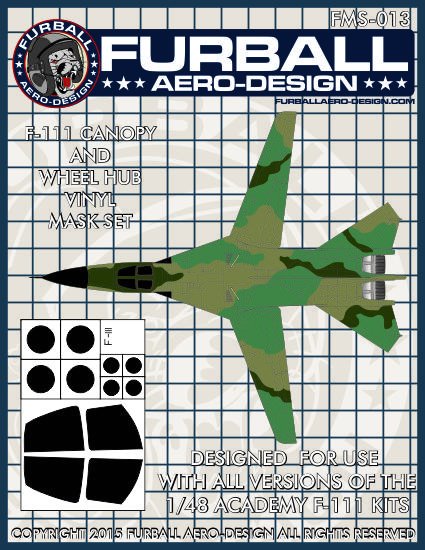 1/48 F-111 土豚战斗轰炸机座舱罩遮盖贴纸(配爱德美) - 点击图像关闭