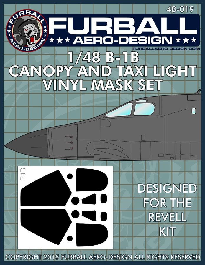1/48 B-1B 枪骑兵战略轰炸机座舱罩遮盖贴纸(配利华)