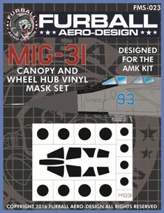 1/48 MiG-31 猎狐犬战斗机座舱罩遮盖贴纸(配AMK)